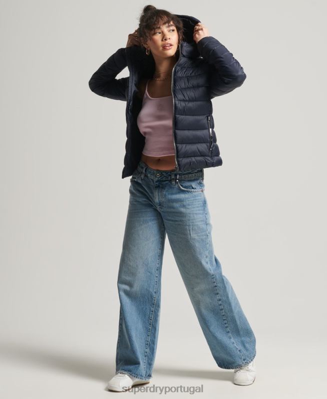 Jaqueta fuji clássica mulheres marinha roupas Superdry 2208H3657