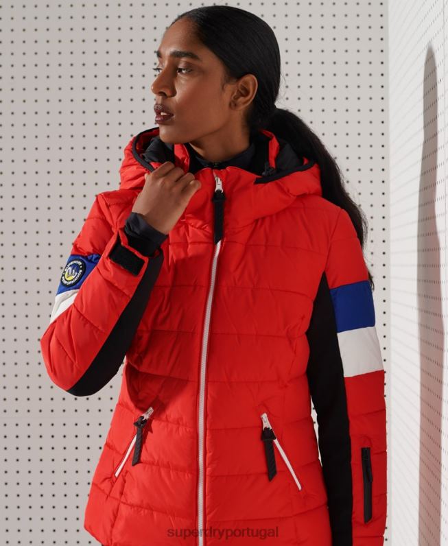alpine revive jaqueta puffer mulheres vermelho roupas Superdry 2208H5677