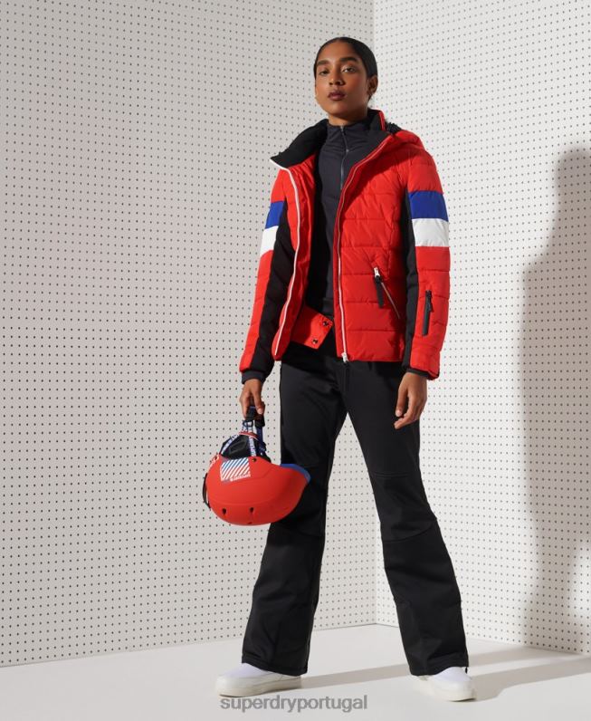 alpine revive jaqueta puffer mulheres vermelho roupas Superdry 2208H5677