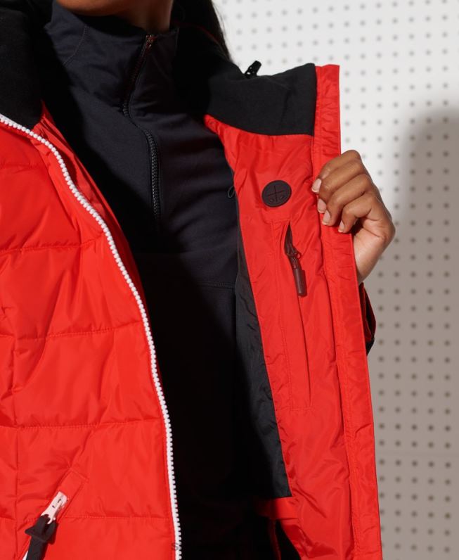 alpine revive jaqueta puffer mulheres vermelho roupas Superdry 2208H5677