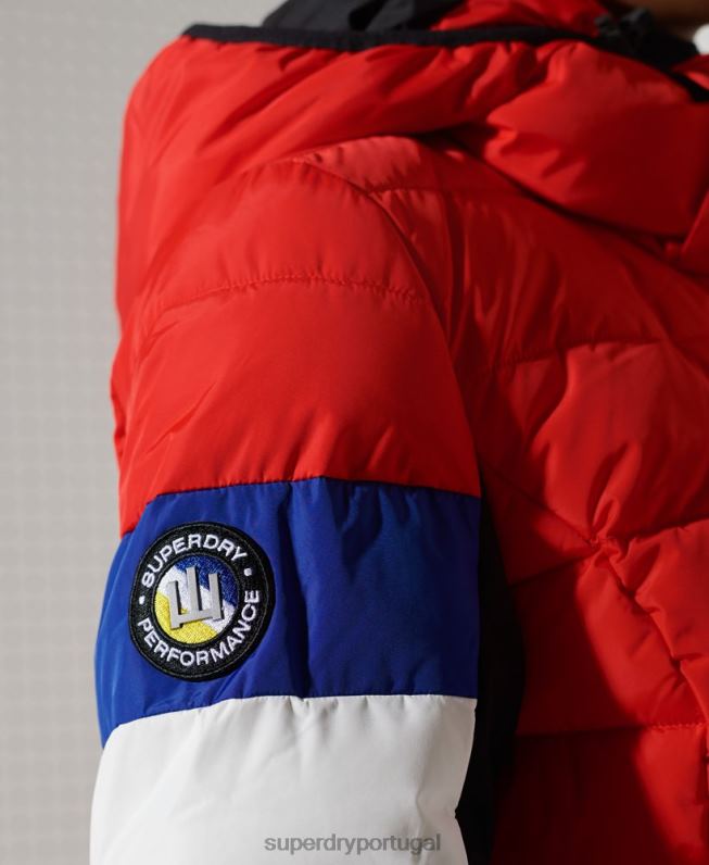 alpine revive jaqueta puffer mulheres vermelho roupas Superdry 2208H5677