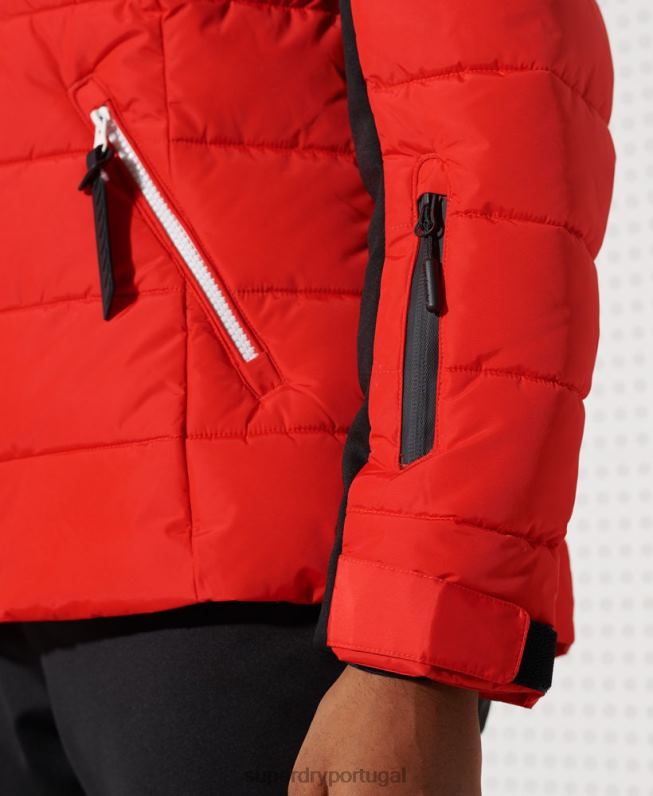 alpine revive jaqueta puffer mulheres vermelho roupas Superdry 2208H5677