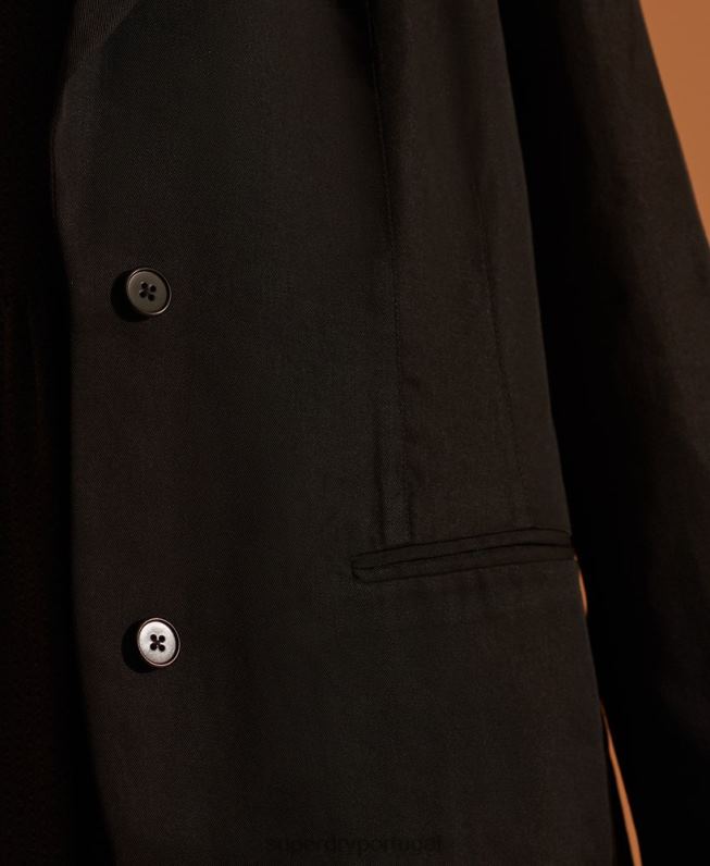 blazer tencel edição limitada mulheres preto roupas Superdry 2208H5530