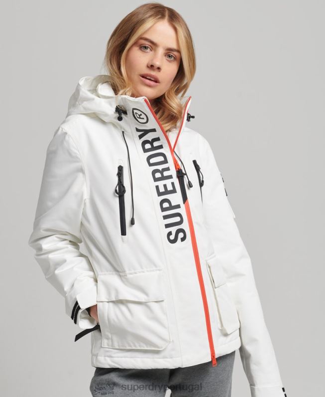 blusão sd ultimate com capuz mulheres branco roupas Superdry 2208H3821