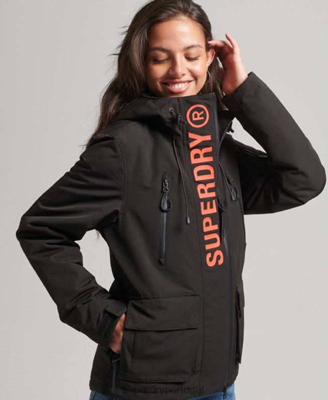 blusão sd ultimate com capuz mulheres preto roupas Superdry 2208H3665