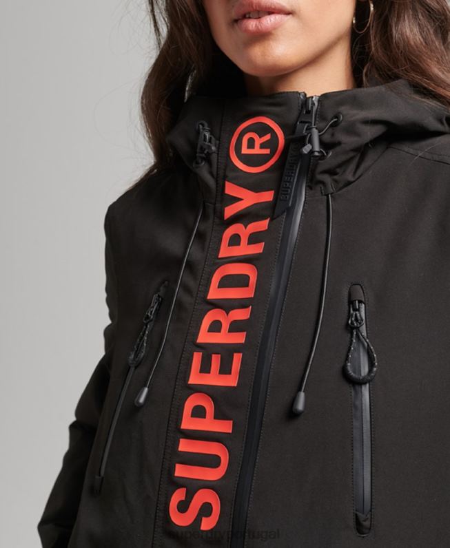 blusão sd ultimate com capuz mulheres preto roupas Superdry 2208H3665