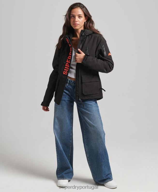 blusão sd ultimate com capuz mulheres preto roupas Superdry 2208H3665