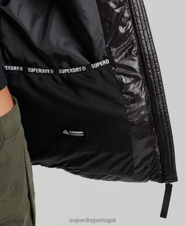 casaco com capuz montanha fuji mulheres preto roupas Superdry 2208H5610