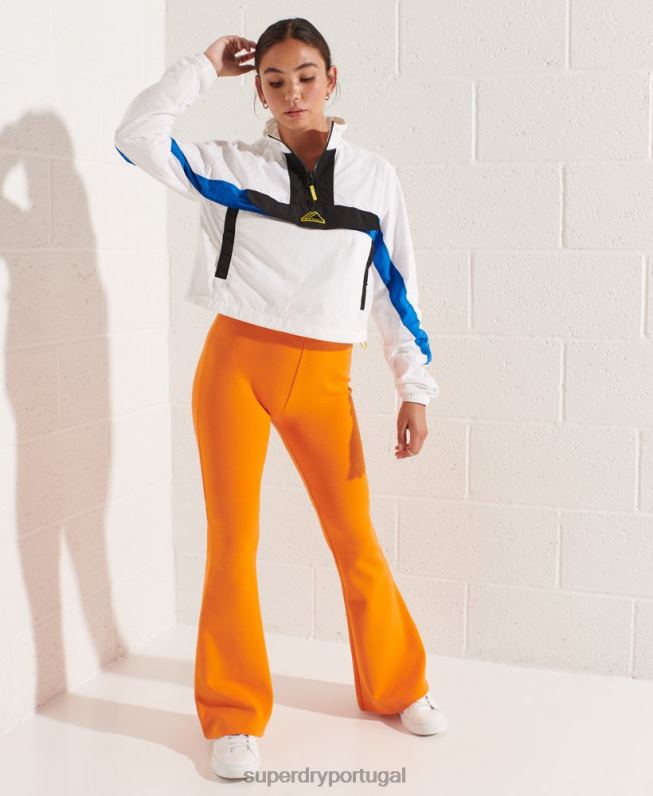 casaco com faixa colorblock mulheres branco roupas Superdry 2208H5526