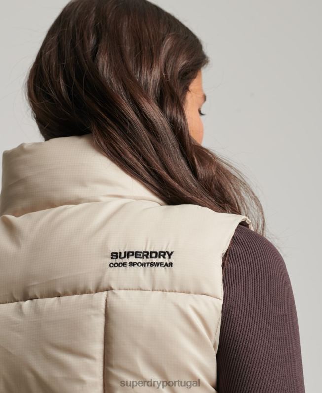colete esporte de montanha mulheres bege roupas Superdry 2208H5632