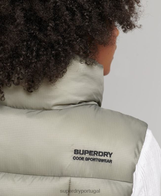 colete esporte de montanha mulheres caqui roupas Superdry 2208H5440