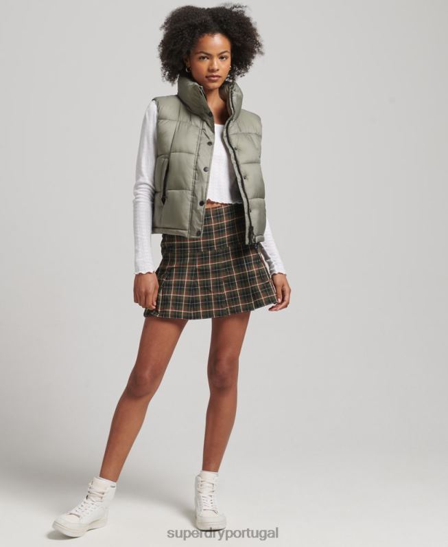 colete esporte de montanha mulheres caqui roupas Superdry 2208H5440
