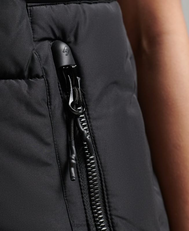 colete esportivo superdimensionado mulheres preto roupas Superdry 2208H3851