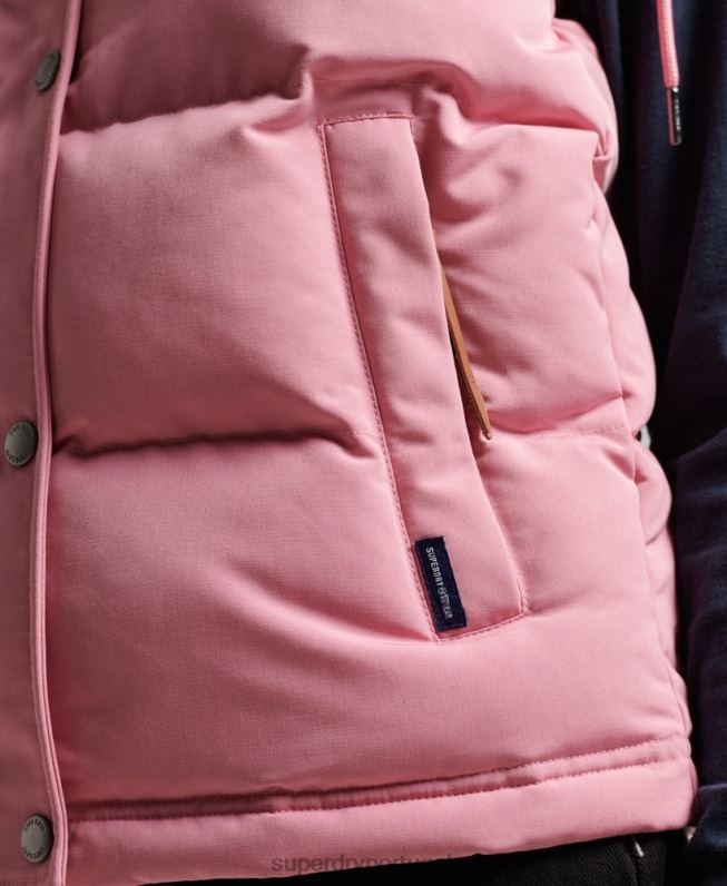 colete everest com capuz vintage mulheres rosa roupas Superdry 2208H3556