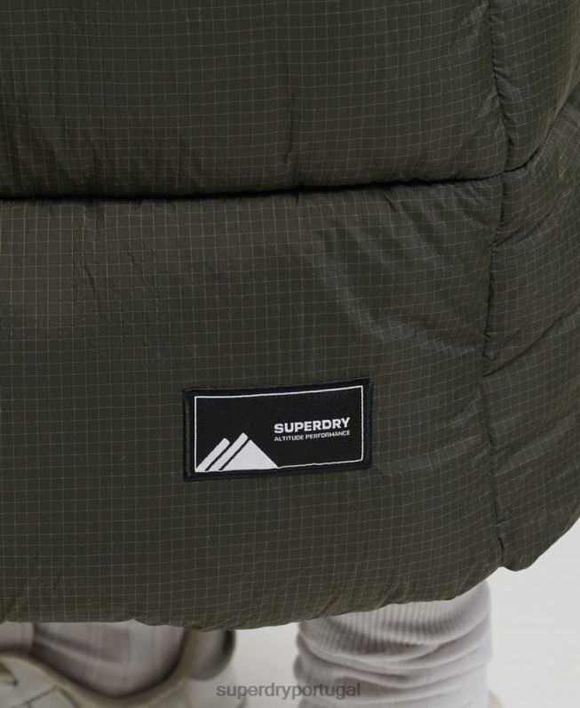 colete palangre ripstop com capuz mulheres verde roupas Superdry 2208H3675