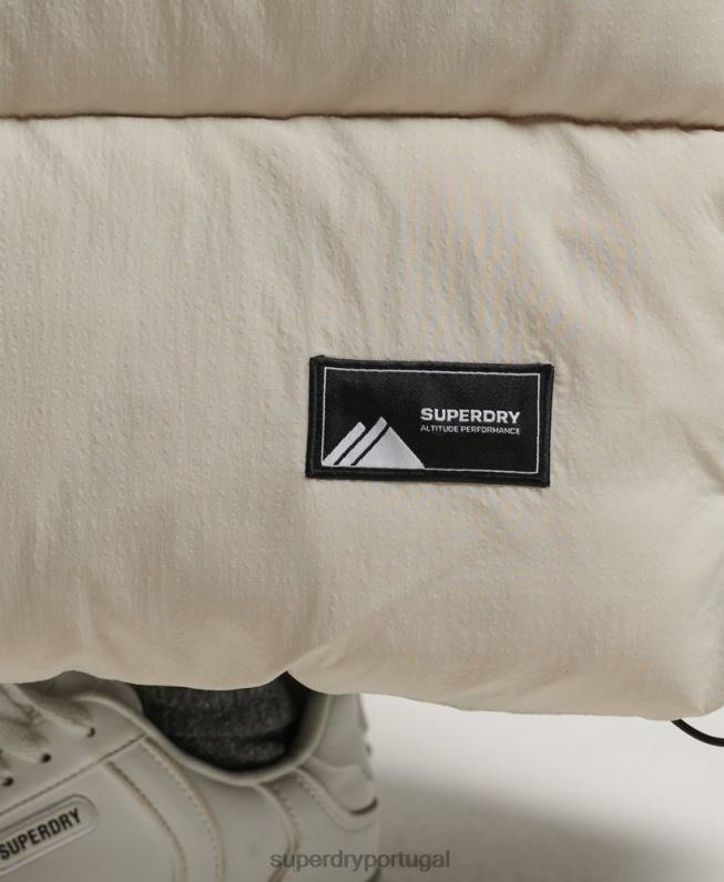 colete puffer palangre ripstop mulheres bege roupas Superdry 2208H3651