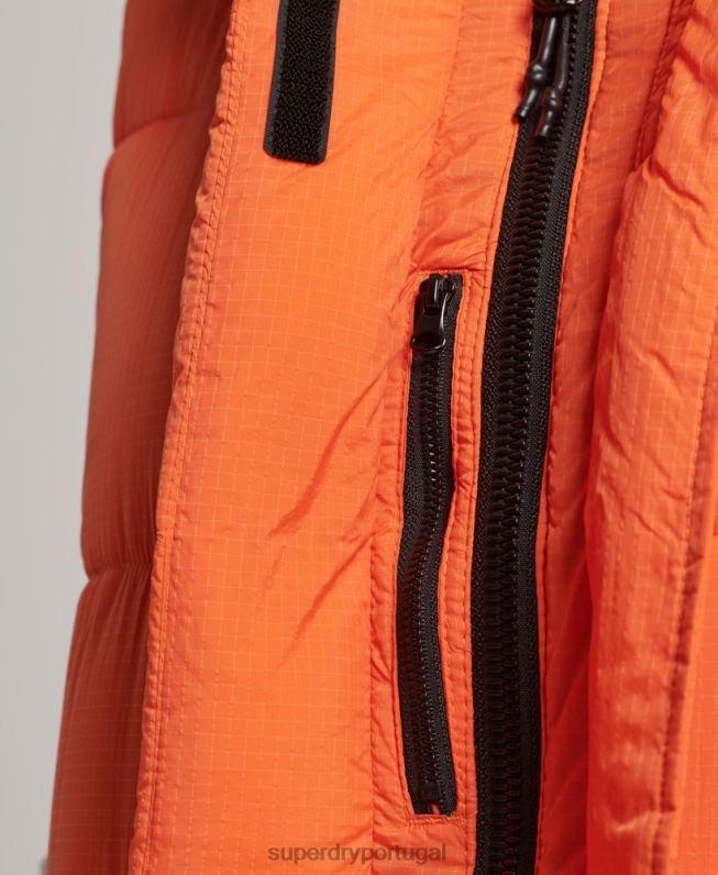 colete puffer palangre ripstop mulheres laranja roupas Superdry 2208H3695