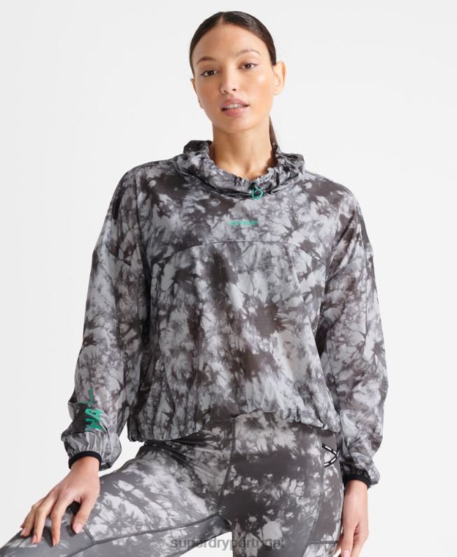 correr casca de chuva leve mulheres cinza roupas Superdry 2208H5665