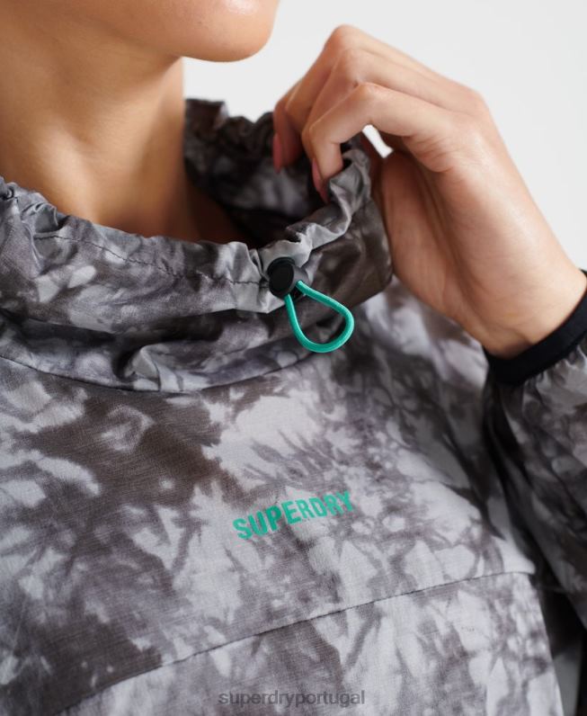 correr casca de chuva leve mulheres cinza roupas Superdry 2208H5665