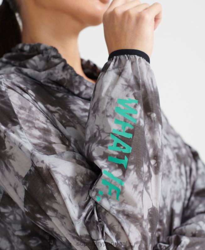 correr casca de chuva leve mulheres cinza roupas Superdry 2208H5665