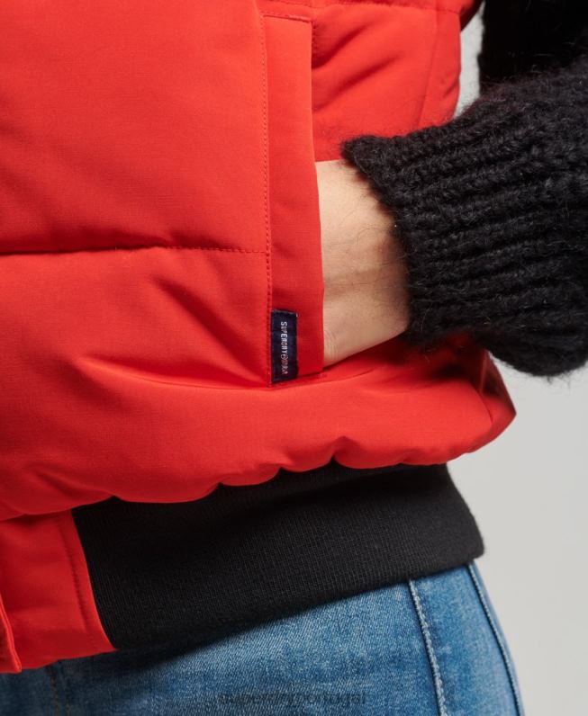 ela colete mulheres vermelho roupas Superdry 2208H5534