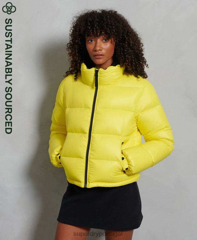 jaqueta acolchoada alpina de luxo mulheres amarelo roupas Superdry 2208H5634