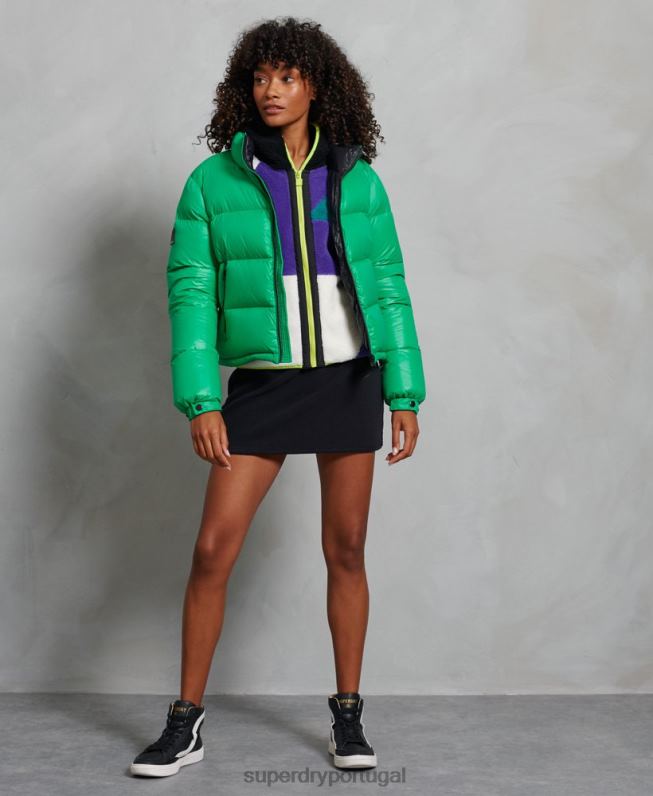 jaqueta acolchoada alpina de luxo mulheres verde roupas Superdry 2208H5674