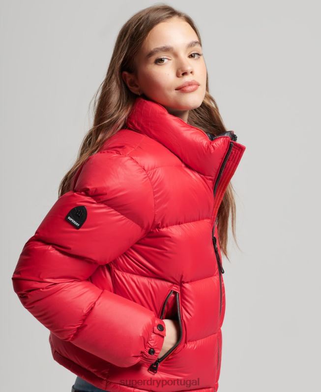 jaqueta acolchoada alpina de luxo mulheres vermelho roupas Superdry 2208H5584