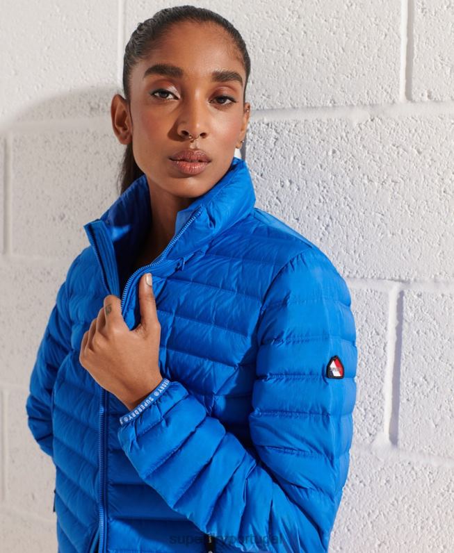 jaqueta acolchoada core down mulheres azul roupas Superdry 2208H5708