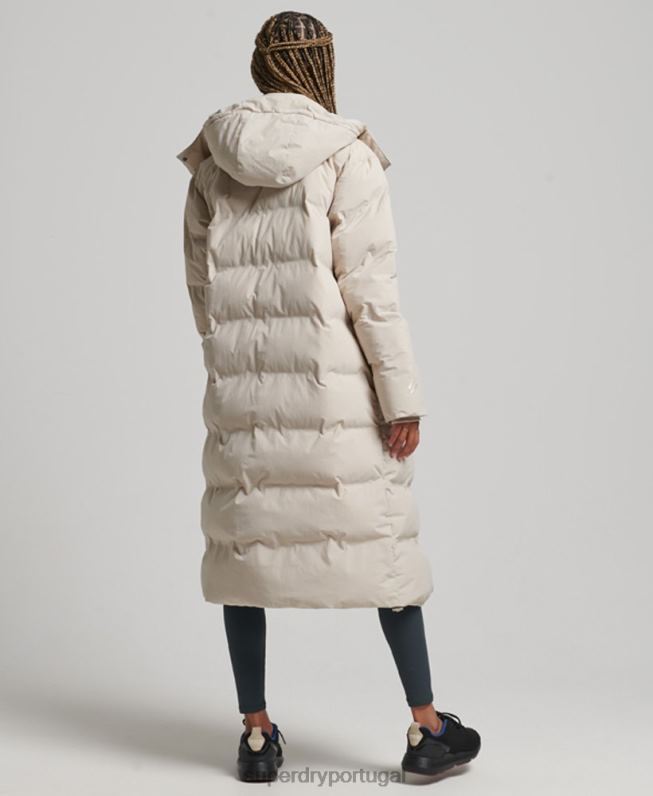 jaqueta acolchoada de espinhel de trem mulheres bege roupas Superdry 2208H6328