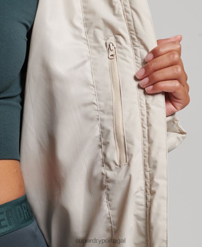 jaqueta acolchoada de espinhel de trem mulheres bege roupas Superdry 2208H6328