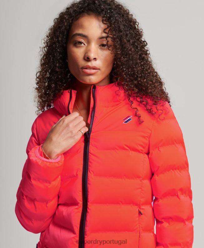 jaqueta acolchoada selada a quente mulheres coral roupas Superdry 2208H3711