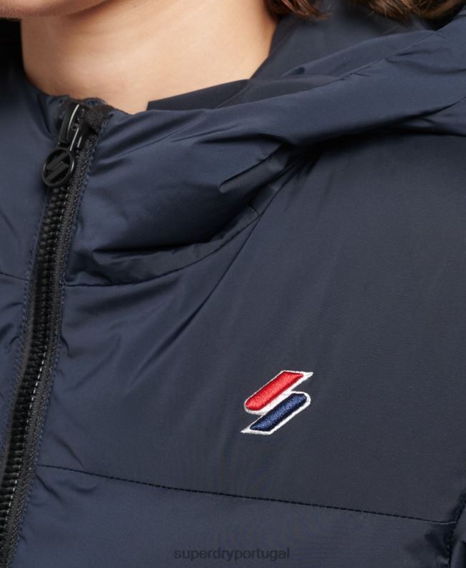 jaqueta acolchoada selada a quente mulheres marinha roupas Superdry 2208H3600