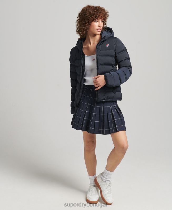 jaqueta acolchoada selada a quente mulheres marinha roupas Superdry 2208H3600