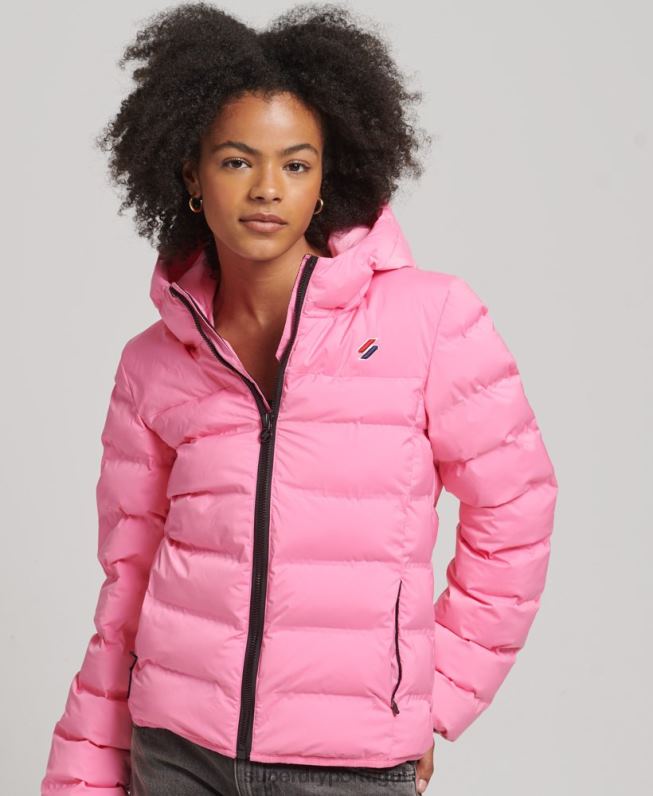 jaqueta acolchoada selada a quente mulheres rosa roupas Superdry 2208H3631