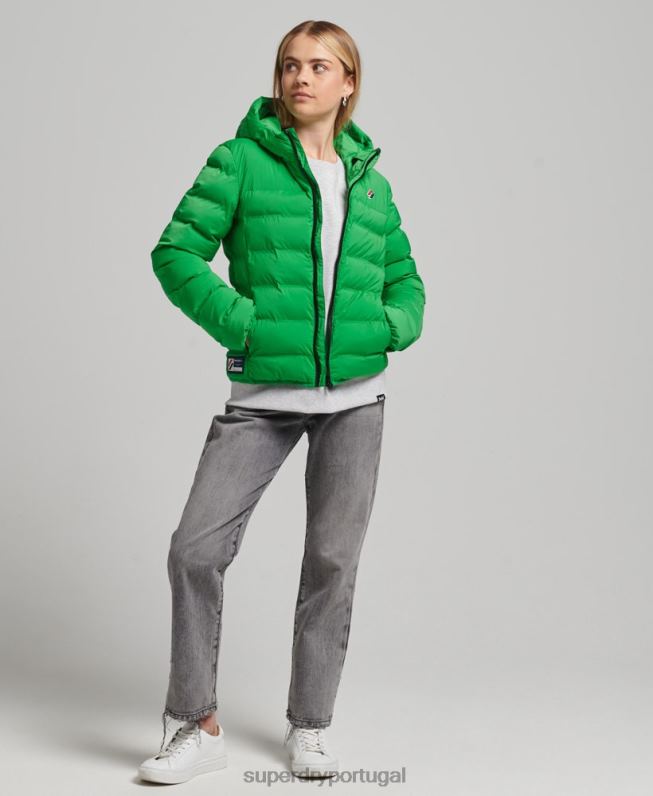 jaqueta acolchoada selada a quente mulheres verde roupas Superdry 2208H5626