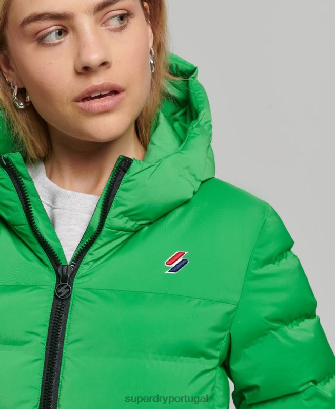 jaqueta acolchoada selada a quente mulheres verde roupas Superdry 2208H5626
