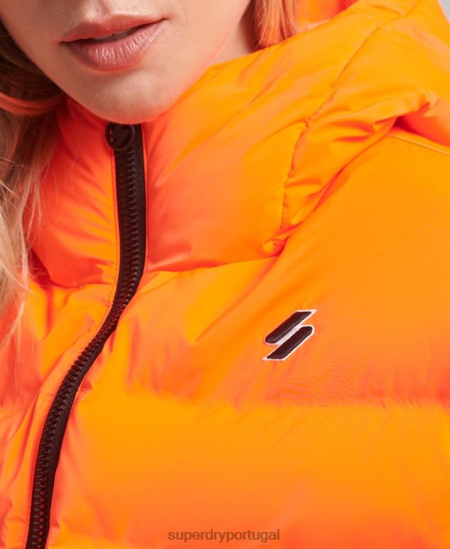jaqueta acolchoada todas as estações mulheres coral roupas Superdry 2208H3635