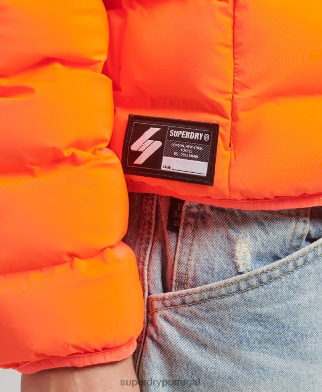 jaqueta acolchoada todas as estações mulheres coral roupas Superdry 2208H3635