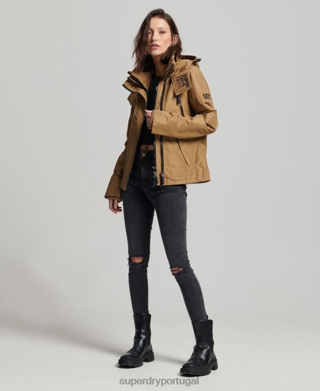 jaqueta blusão mountain sd mulheres marrom roupas Superdry 2208H3618
