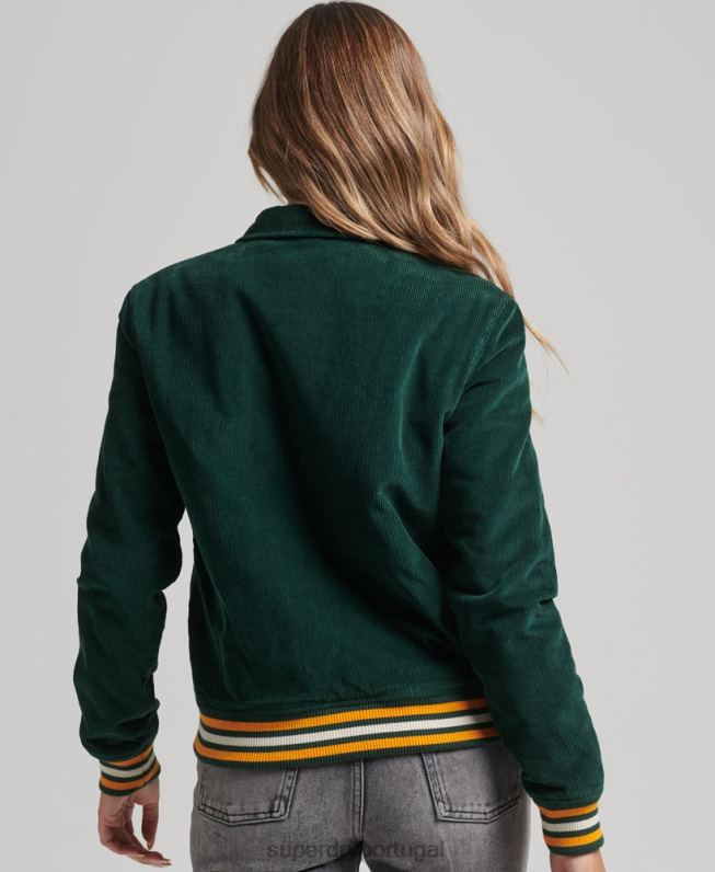 jaqueta bomber coach de cordão mulheres verde roupas Superdry 2208H5618