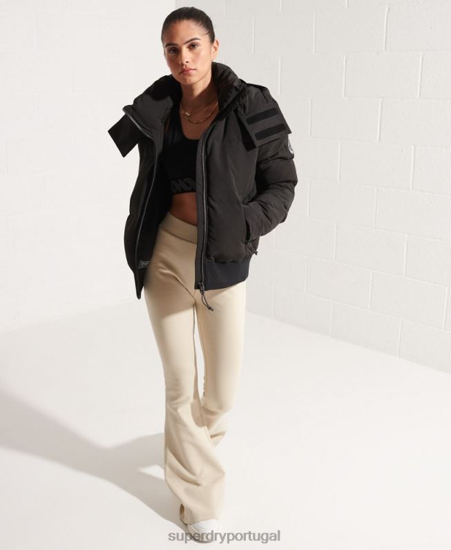 jaqueta bomber code everest mulheres preto roupas Superdry 2208H5673