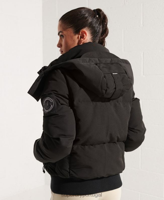 jaqueta bomber code everest mulheres preto roupas Superdry 2208H5673