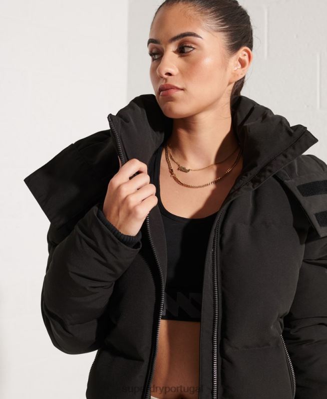 jaqueta bomber code everest mulheres preto roupas Superdry 2208H5673