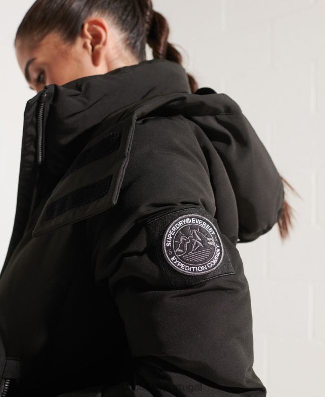 jaqueta bomber code everest mulheres preto roupas Superdry 2208H5673