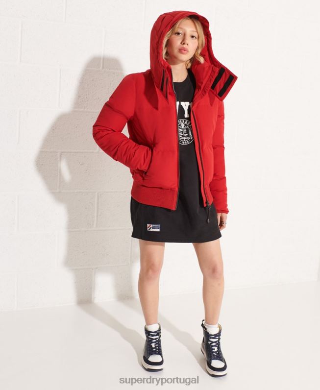 jaqueta bomber code everest mulheres vermelho roupas Superdry 2208H5494