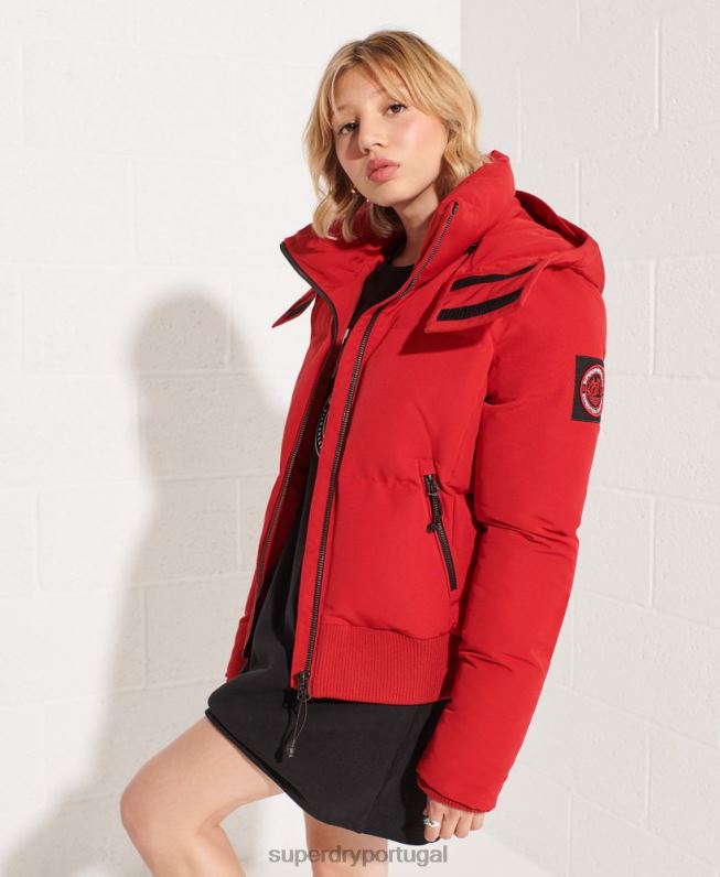 jaqueta bomber code everest mulheres vermelho roupas Superdry 2208H5494