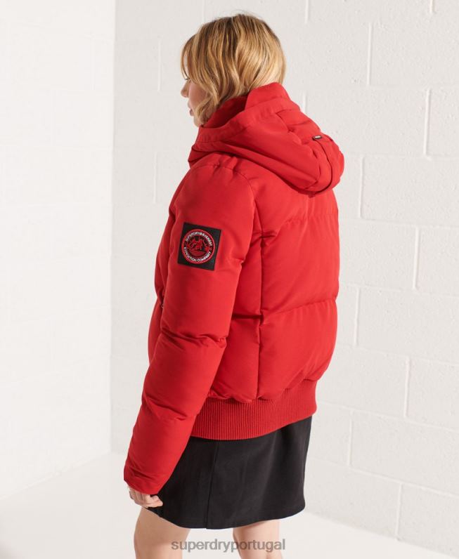 jaqueta bomber code everest mulheres vermelho roupas Superdry 2208H5494