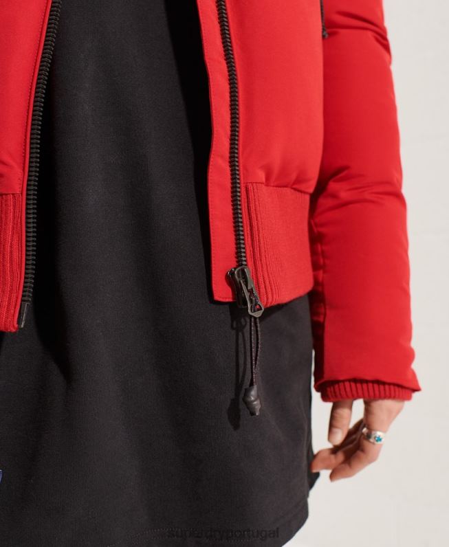 jaqueta bomber code everest mulheres vermelho roupas Superdry 2208H5494