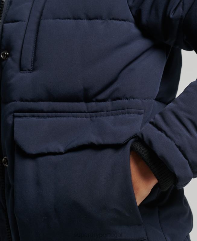 jaqueta bomber com capuz everest mulheres marinha roupas Superdry 2208H3752